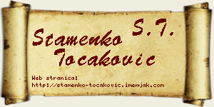 Stamenko Točaković vizit kartica